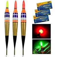 QualyQualy - Flotadores electrónicos de pesca con luces LED para agua salada y roca- para pesca- 3-7 g- 7-5 g- 11-3 g- 3…